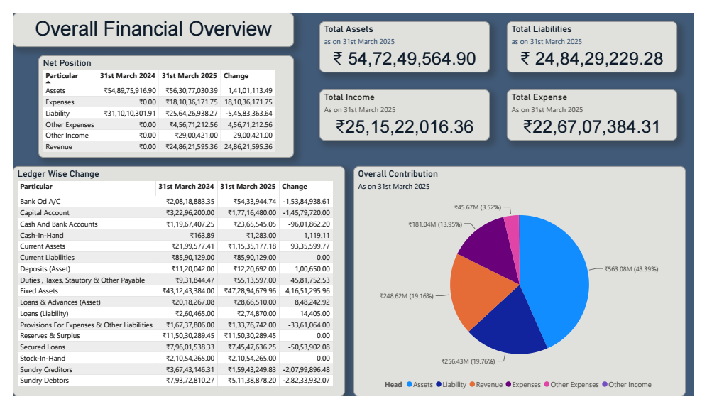 Automated financial statement dashboard view 1